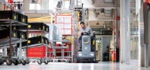 Application of Kärcher Scrubber Dryer BD 75/120 R in Workshops.