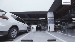Applications of Kärcher Scrubber Dryer BD 75/120 R in Parking Lots.